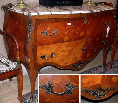 Lot 234 - Louis XV Style Marble Top Marquetry Inlaid...