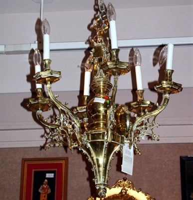 Lot 538 - Gothic Style Bronze Six-Light Chandelier...