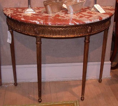 Lot 386 - Pair of George III Style Marble Top Gilt...
