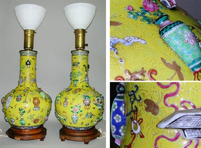 Lot 186 - Pair of Chinese Famille Rose Porcelain Vases...