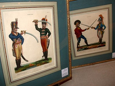 Lot 84 - After C. Elliot FENCING Three hand-colored...