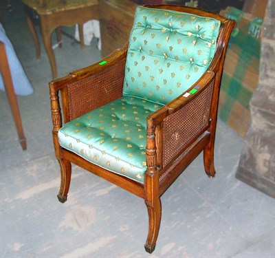 Lot 561 - Regency Mahogany and Caned Library Chair Early...