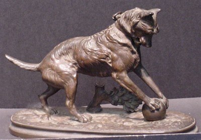 Lot 49 - Arthur Waagen German DOG WITH BALL Signed...