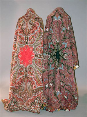 Lot 896 - Two Paisley Kashmir Shawls The first, with red...