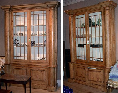 Lot 185 - Pair of George III Style Pine Bookcase Cabinets