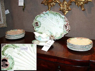 Lot 400 - French Majolica Asparagus Service...