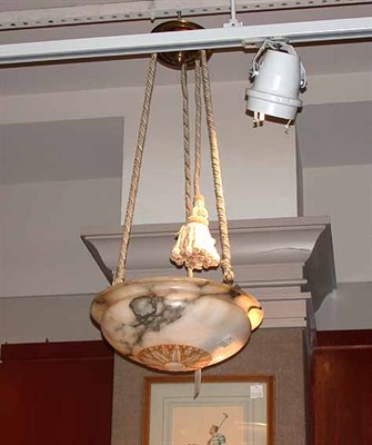 Lot 417 - Alabaster Domed Hanging Shade
