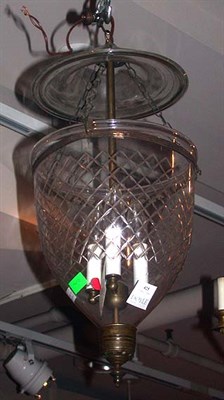 Lot 425 - Georgian Style Etched Glass Bell Lantern