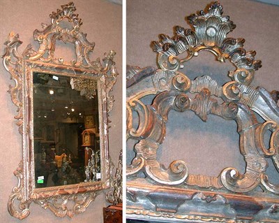 Lot 547 - Rococo Style Silvered Wood Mirror