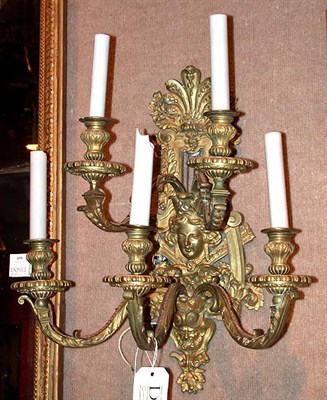 Lot 496 - Pair of Régence Style Gilt-Bronze Five-Light...