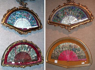 Lot 298 - Group of Gilt-Wood Framed Fans 19th Century...