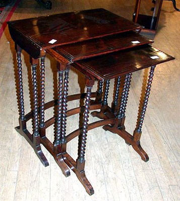 Lot 408 - Victorian Brass-Inlaid Rosewood Nest of Three...