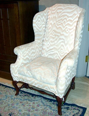 Lot 415 - George II Upholstered Mahogany Wing Chair