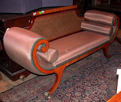 Lot 344 - Regency Style Upholstered Satinwood Settee
