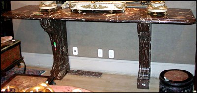 Lot 158 - Baroque Style Rouge Marble Serving Table The...