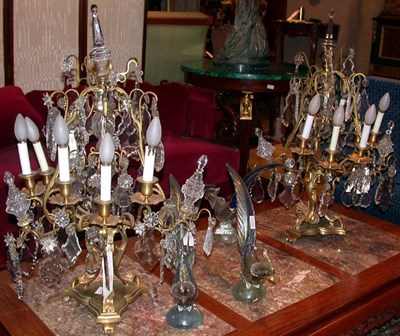 Lot 334 - Pair of Louis XV Style Gilt-Bronze and Cut...
