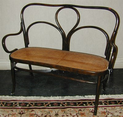 Lot 157 - Art Nouveau Style Bentwood Caned Bench