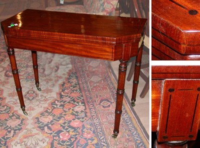 Lot 708 - Regency Ebonized Inlaid Mahogany Card Table...