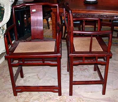 Lot 118 - Set of Four Chinese Hardwood Armchairs