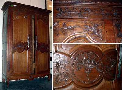 Lot 295 - Provincial Louis XV Oak Armoire