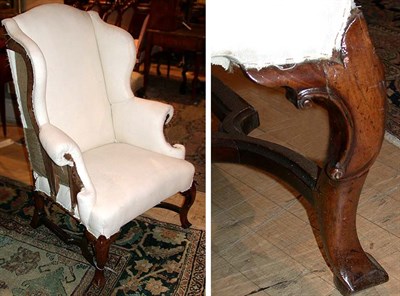 Lot 310 - Queen Anne Walnut Wing Chair Early 18th...