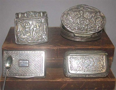 Lot 488 - Group of Three French Silver Snuff Boxes One...
