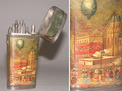 Lot 489 - French Silver Mounted Shagreen Etui Late 18th...
