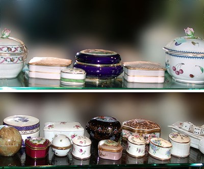 Lot 310 - Miscellaneous Group of Porcelain Covered Boxes...