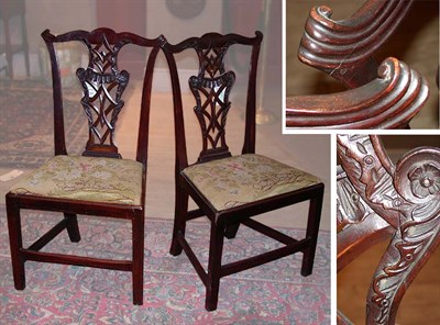 Lot 234 - Pair of Chippendale Style Mahogany Side Chairs...