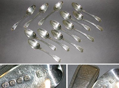 Lot 532 - Set of Twelve George III Silver Soup Spoons...