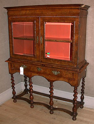 Lot 219 - William and Mary Style Walnut Cabinet on Stand...