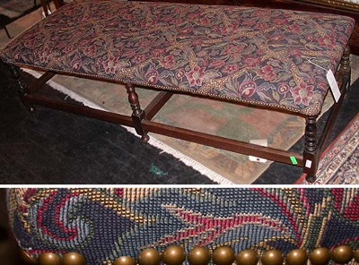 Lot 161 - William and Mary Style Upholstered Oak Bench