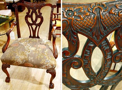Lot 402 - George III Style Mahogany Armchair