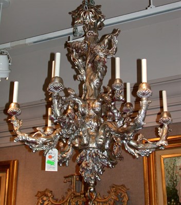 Lot 527 - Rococo Style Silvered-Wood Ten-Light...