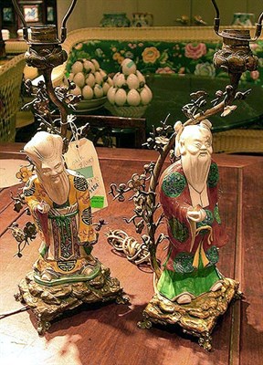Lot 125 - Pair of Chinese Export Porcelain and...