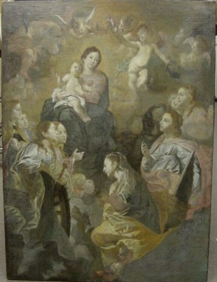 Lot 96 - Cornelis Schut THE HOLY FAMILY ADORNED BY...