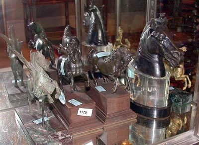 Lot 473 - Group of Four Patinated-Metal Horse Sculptures