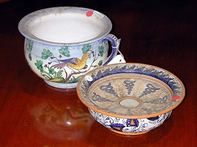 Lot 307 - Group of Three Italian Faience Articles