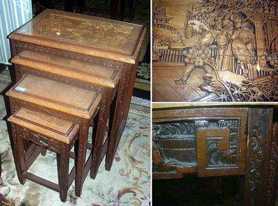 Lot 141 - Nest of Four Oriental Style Low Tables with...