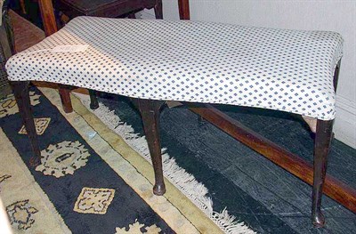 Lot 188 - Georgian Style Upholstered Mahogany Bench