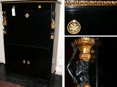 Lot 687 - Continental Neoclassical Parcel Gilt and Black...