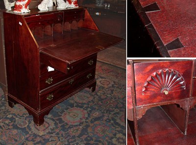 Lot 285 - Chippendale Cherry Slant-Front Desk The...