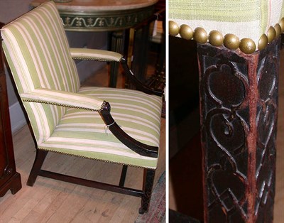 Lot 578 - George III Mahogany Library Chair Late 18th...