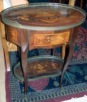 Lot 594 - Louis XV Style Marquetry Inlaid Side Table