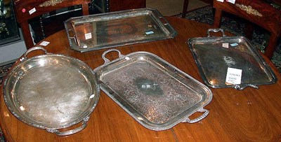 Lot 427 - Group of Four Silver Plated Trays