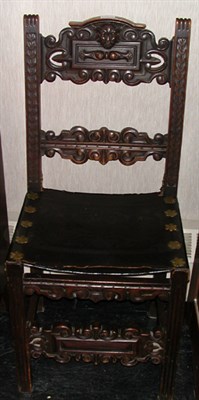 Lot 166 - Set of Five Baroque Style Oak Side Chairs