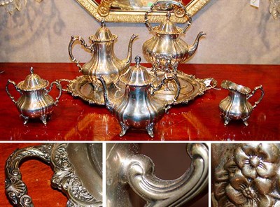 Lot 450 - Poole Sterling Silver Six-Piece Tea and Coffee...
