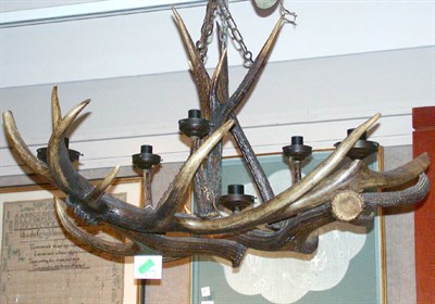 Lot 540 - Antler Six-Light Chandelier