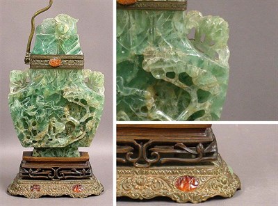 Lot 507 - Green Quartz Lamp