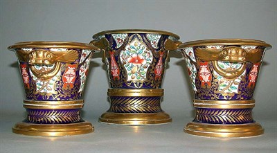 Lot 614 - Set of Three Spode Porcelain Cachepots on...